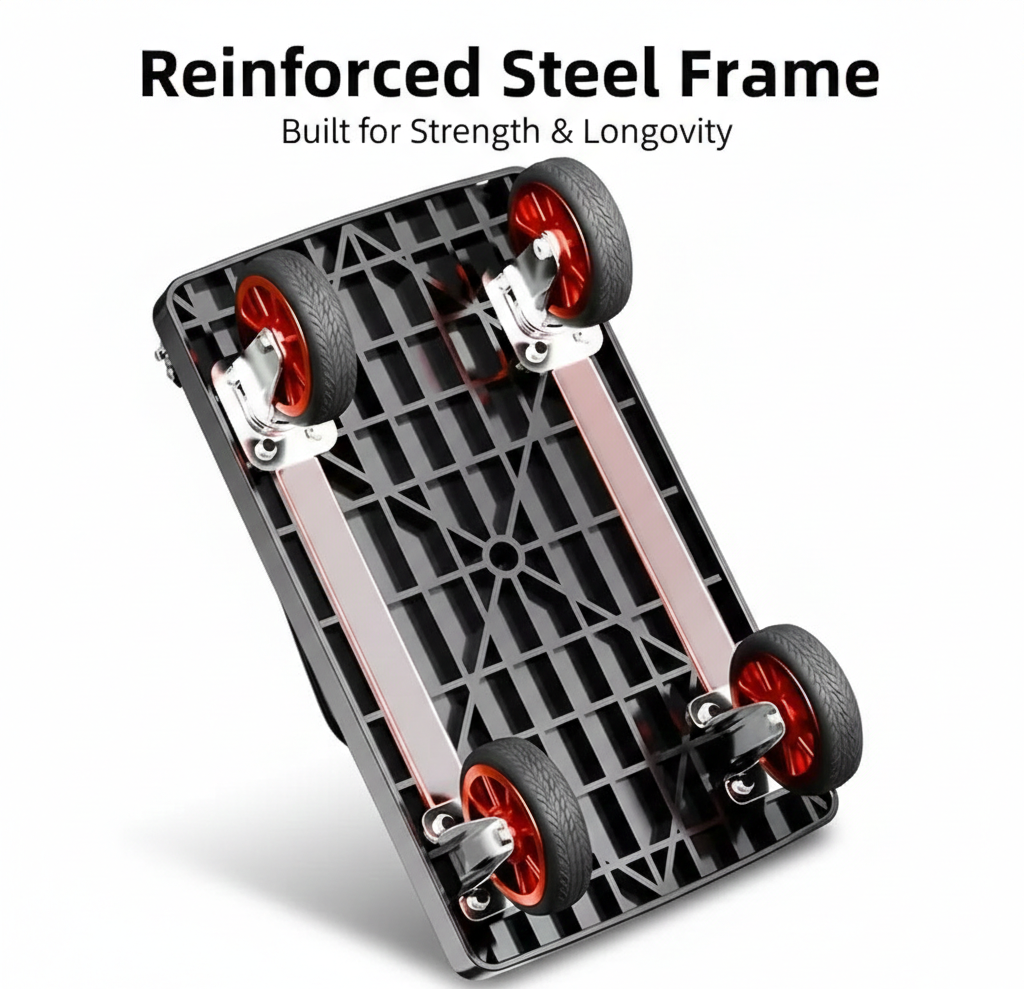 Heavy Duty Folding Platform Cart with Secure Strap