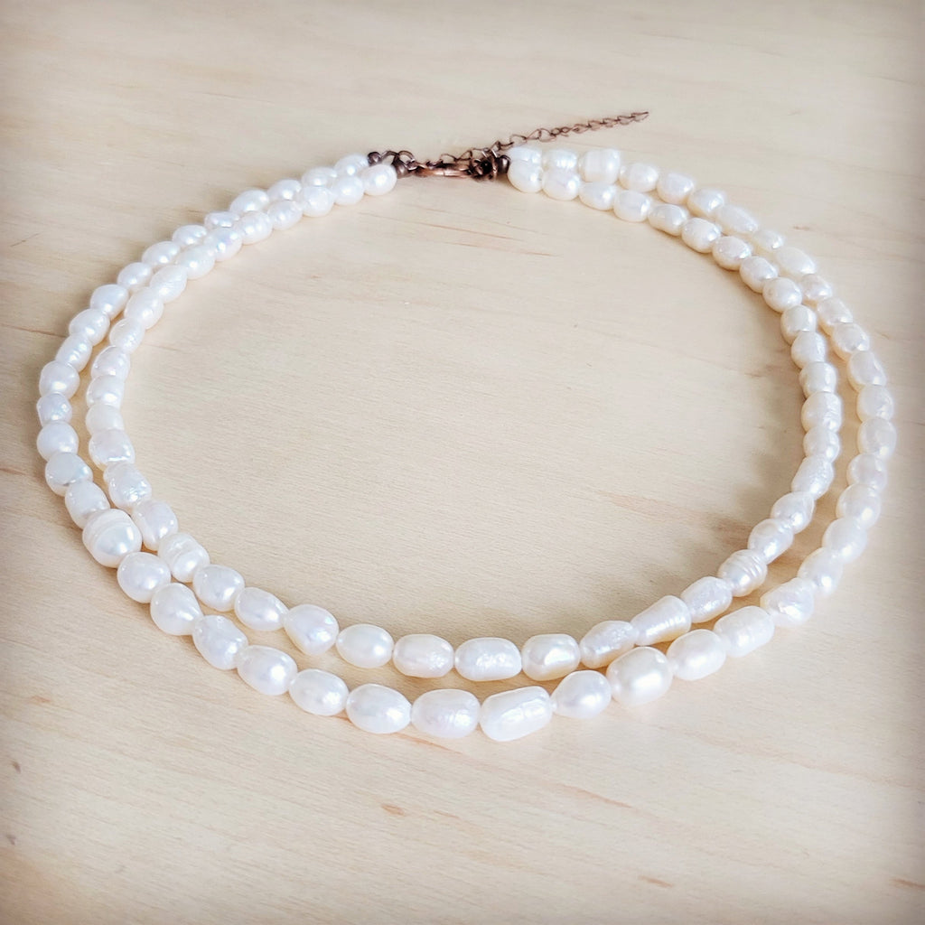 Genuine Freshwater Pearl Double Strand Necklace 263y