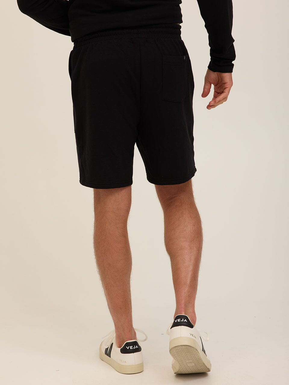 Men's Core Feather Fleece Short - Relaxed Fit Solid Black Shorts