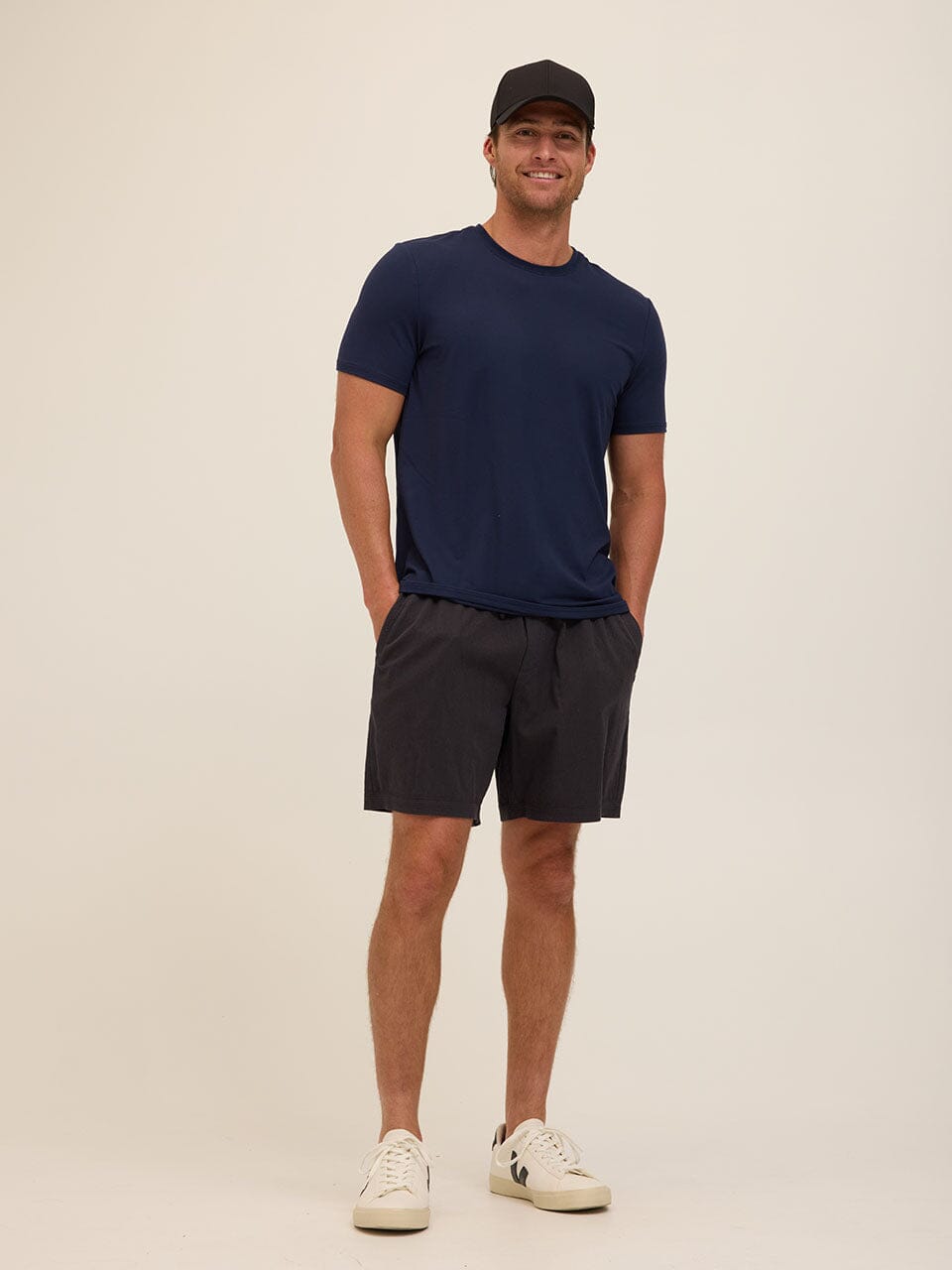 Men's Core Luxe Jersey Crew Neck Tee in Navy