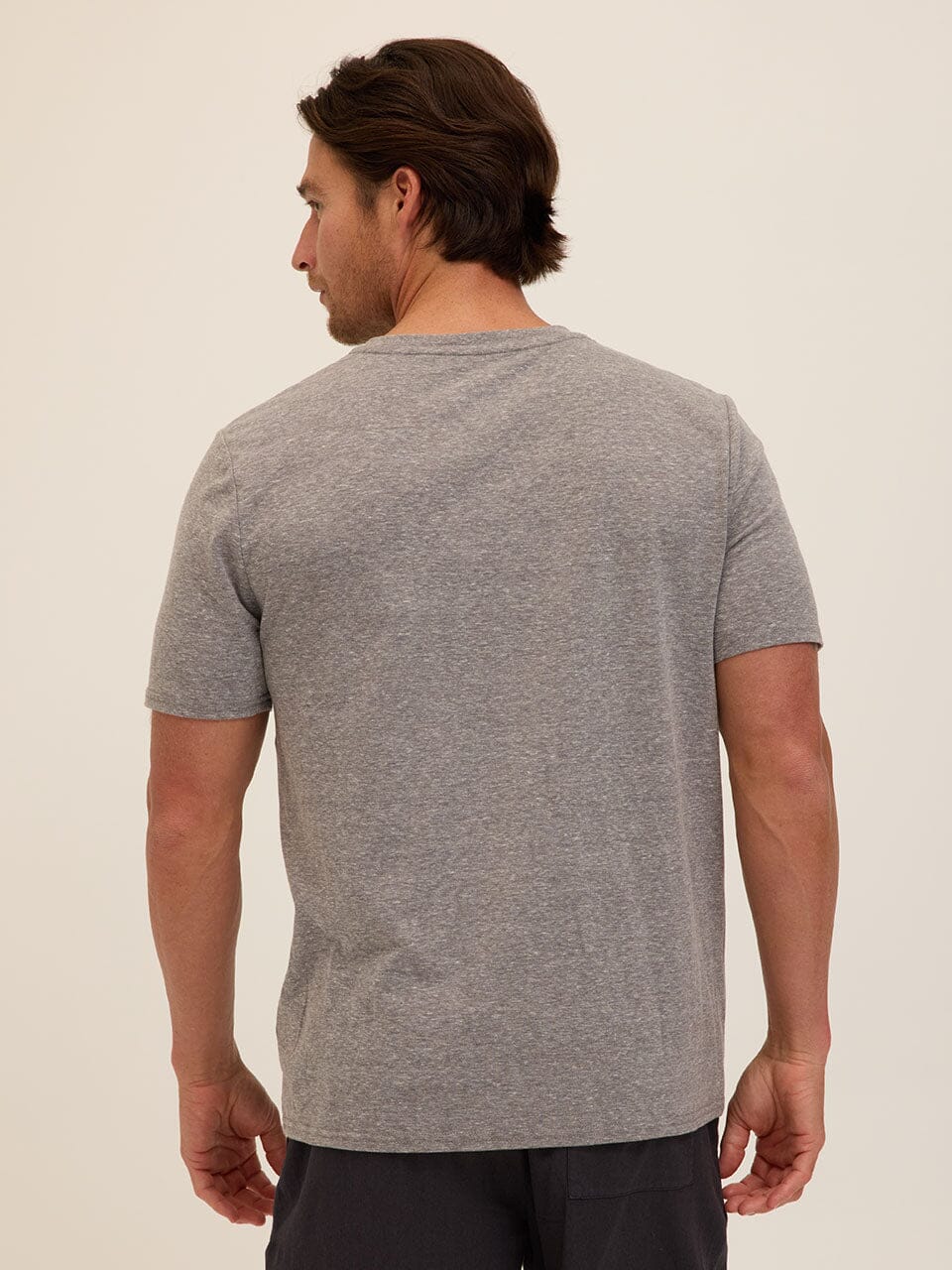 Men's Core Triblend Jersey V-Neck Tee in Heathered Grey