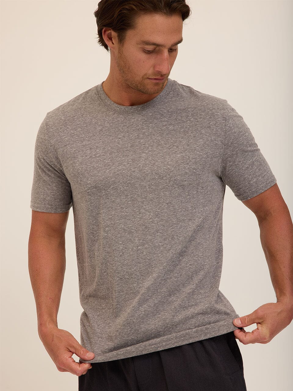 Men's Essential Triblend Jersey Crew Neck T-Shirt