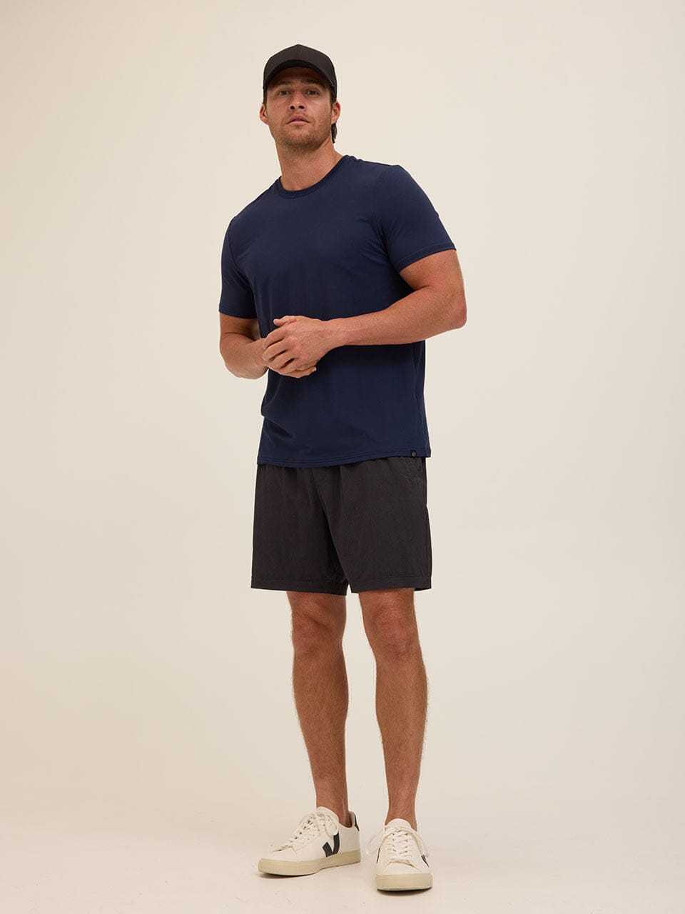 Men's Core Luxe Jersey Crew Neck Tee in Navy