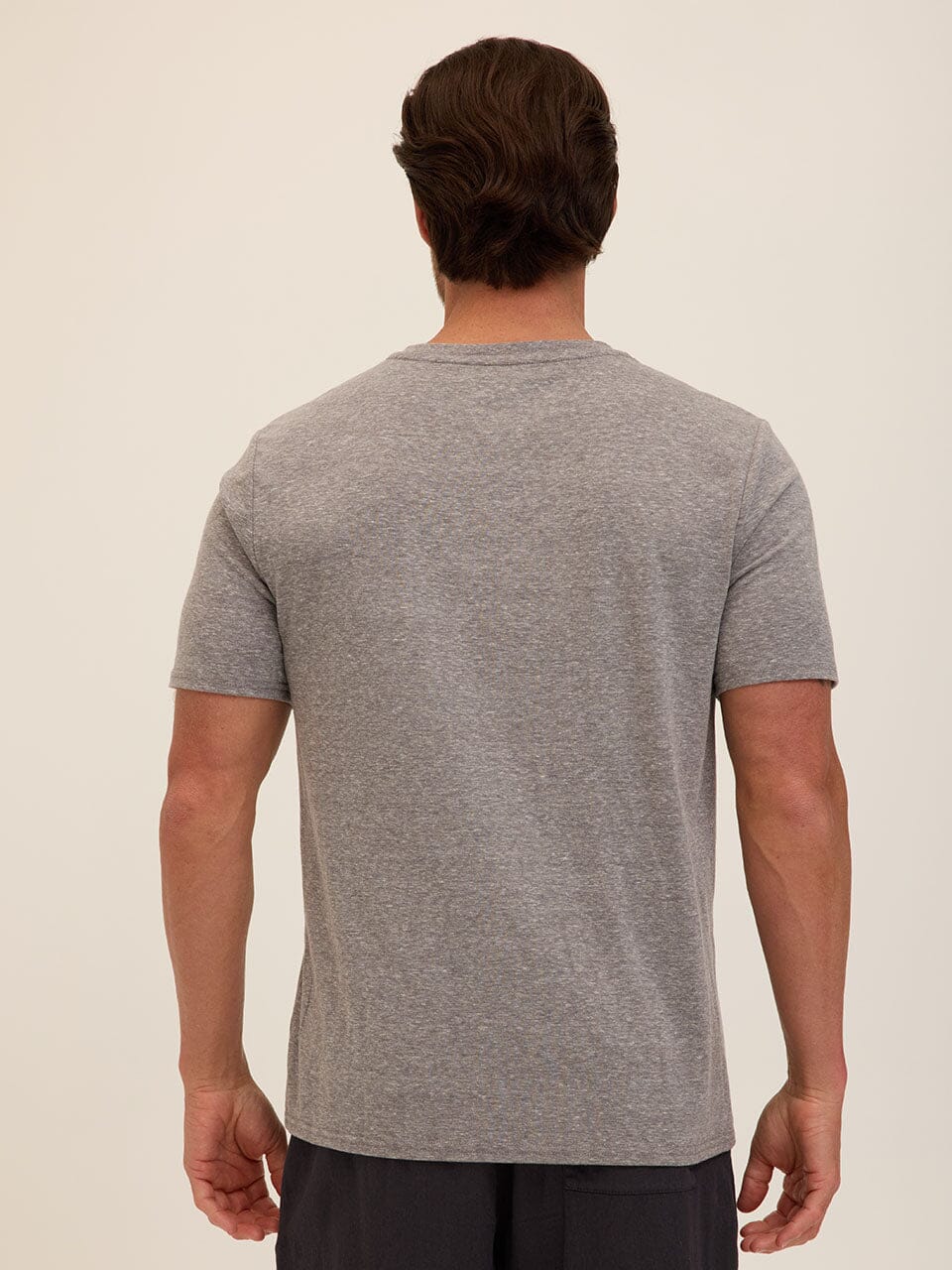 Men's Core Triblend Jersey V-Neck Tee in Heathered Grey