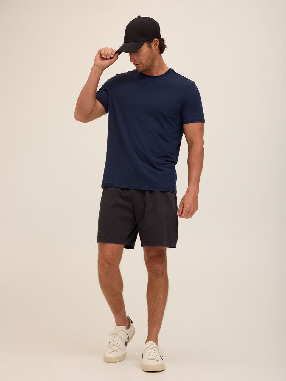 Men's Core Luxe Jersey Crew Neck Tee in Navy