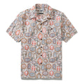 Men's dark academia print camp collar shirt with cameo and ivy pattern in 100% cotton