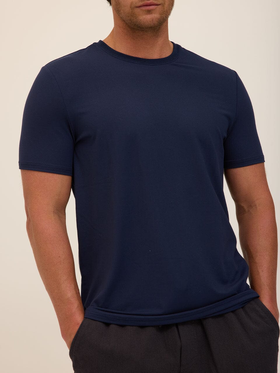 Men's Core Luxe Jersey Crew Neck Tee in Navy