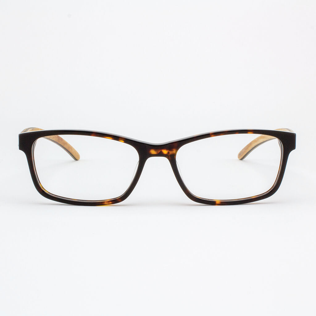 Lee Unisex Acetate and Wood Eyeglasses for Minimalist Style