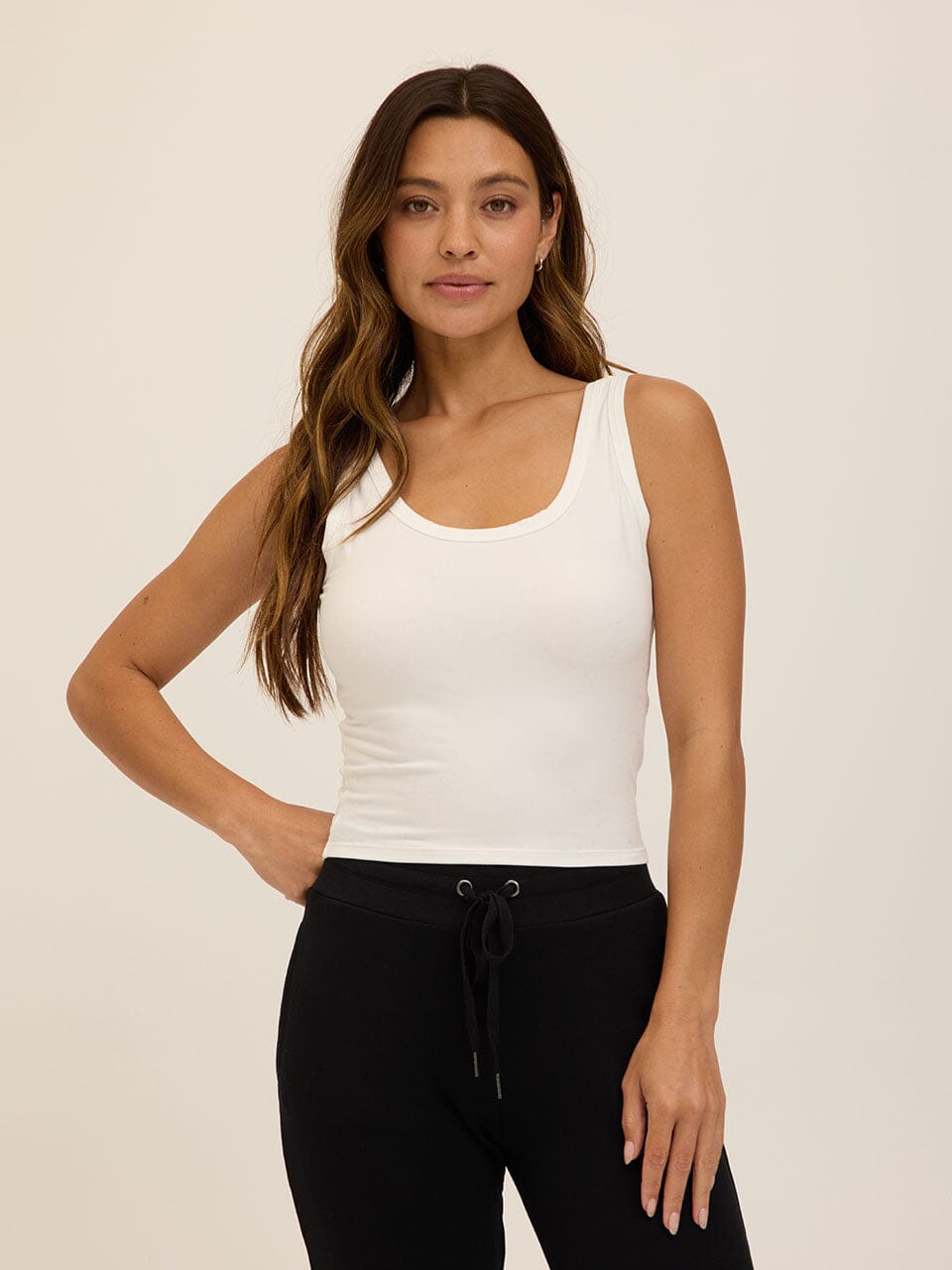 Women's Core White Luxe Jersey Tank Top