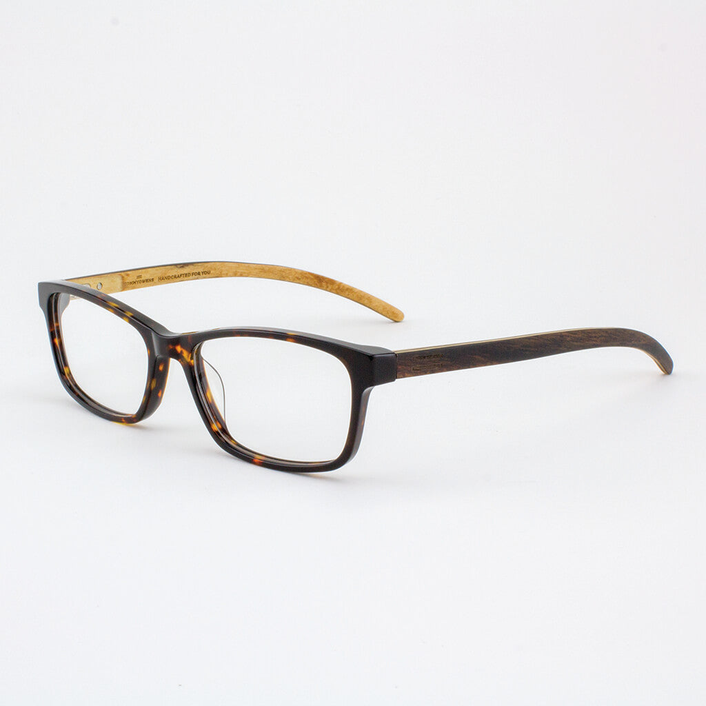 Lee Unisex Acetate and Wood Eyeglasses for Minimalist Style