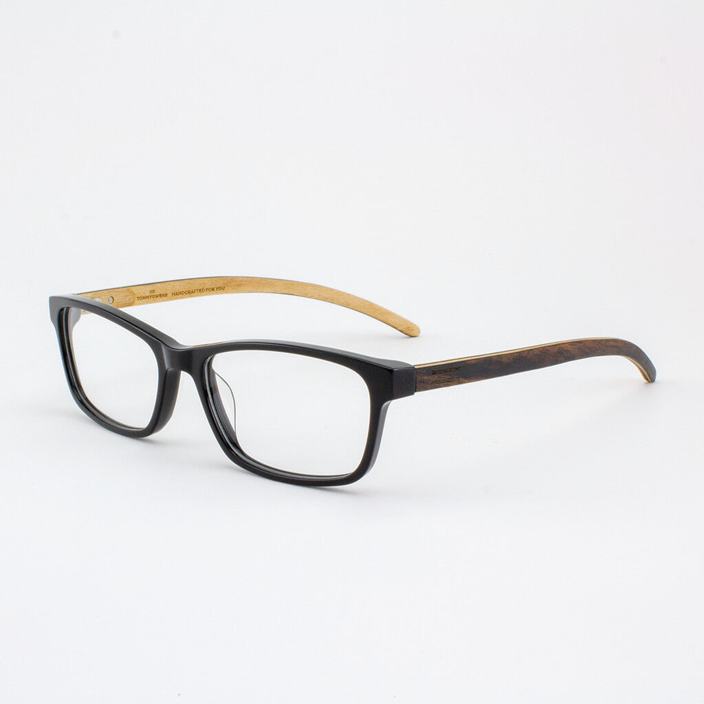 Lee Unisex Acetate and Wood Eyeglasses for Minimalist Style