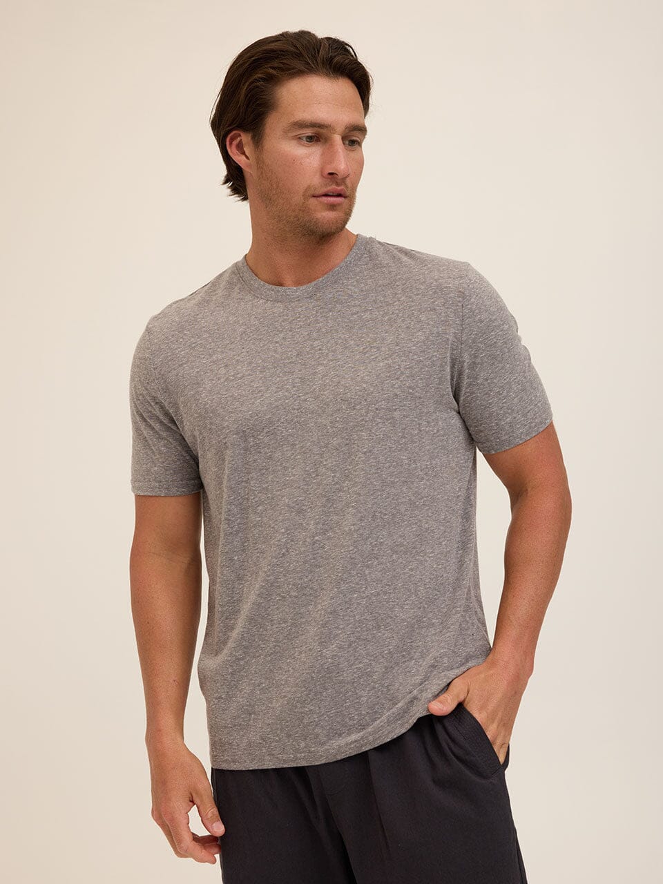 Men's Essential Triblend Jersey Crew Neck T-Shirt