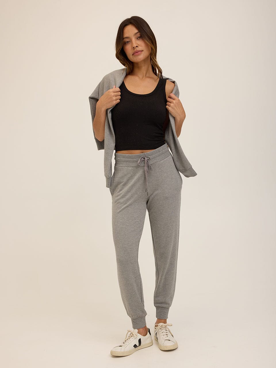 Core Luxe Jersey Tank Top - Fitted Cropped Sleeveless Basic