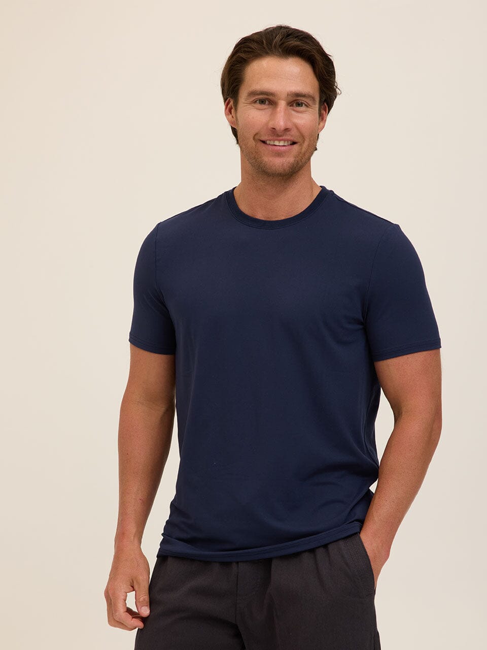 Men's Core Luxe Jersey Crew Neck Tee in Navy