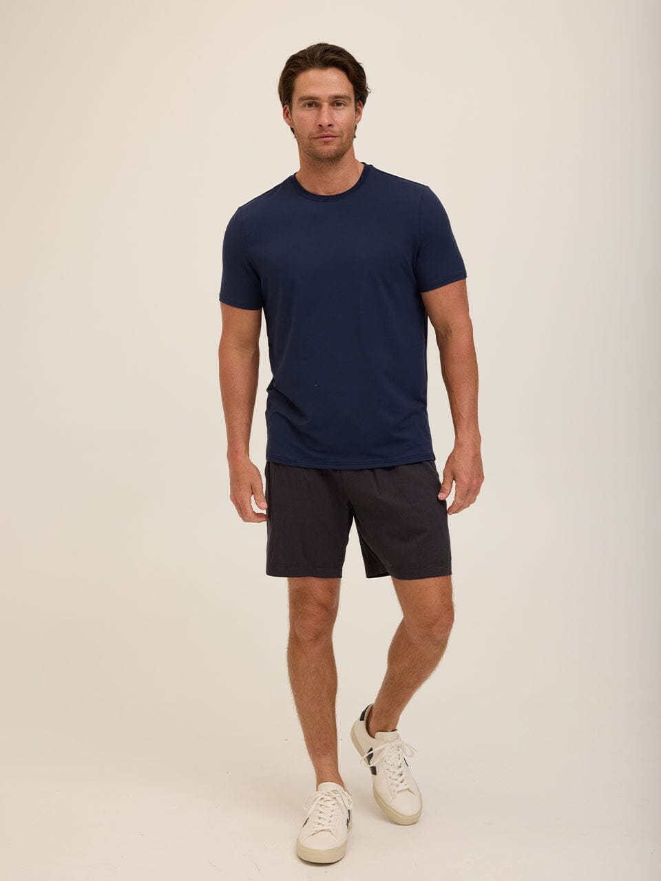 Men's Core Luxe Jersey Crew Neck Tee in Navy