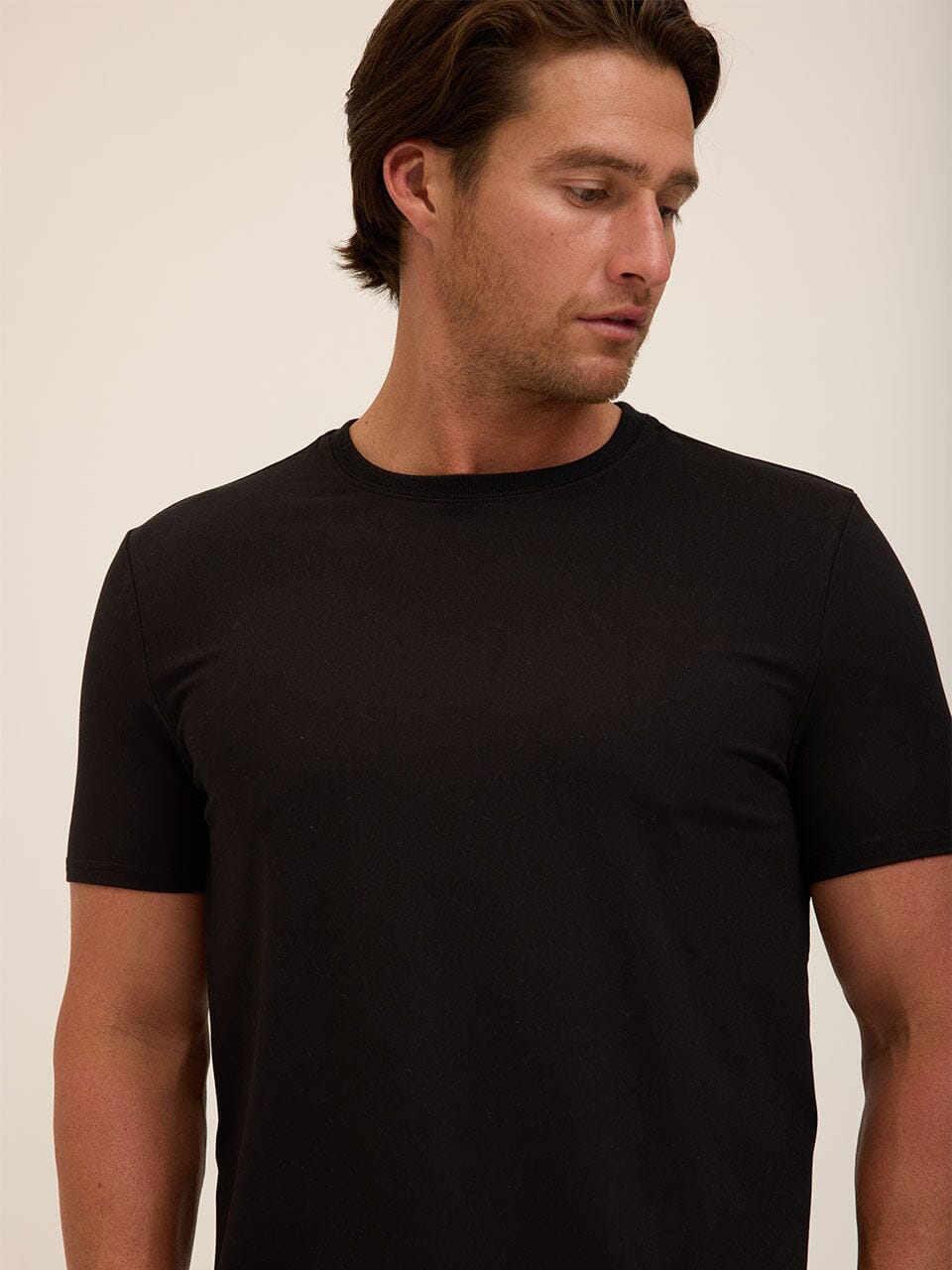 Men's Core Luxe Jersey Crew Neck Tee in Black