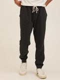 Men's Core triblend fleece joggers in charcoal and heathered grey with a modern straight-leg fit.