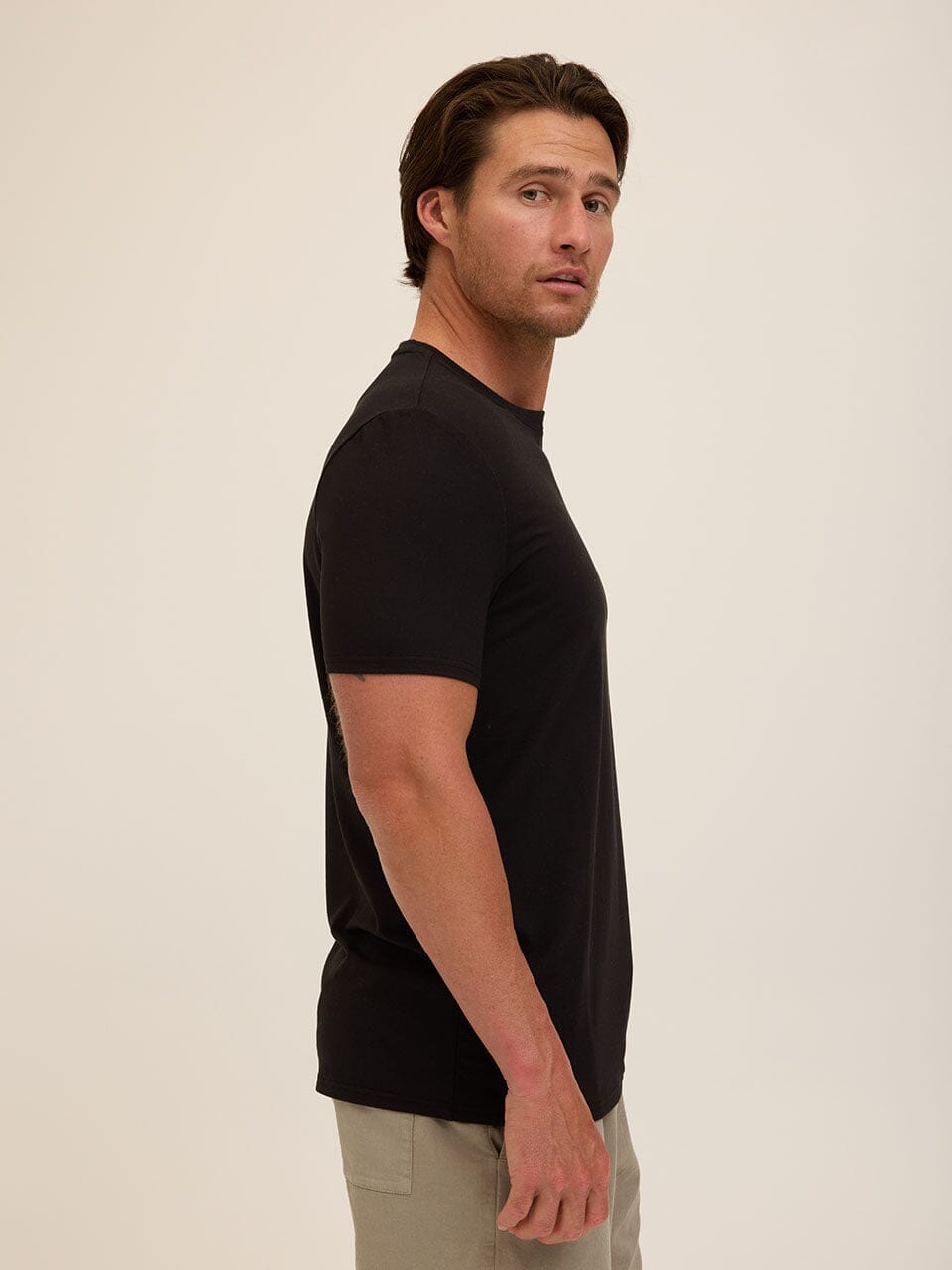 Men's Core Luxe Jersey Crew Neck Tee in Black