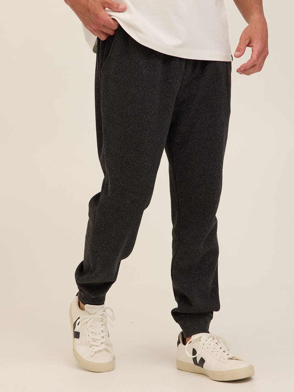 Men's Core Triblend Fleece Joggers in Charcoal and Grey