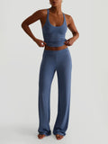 Ribbed Tank and High-Waisted Pants Active Set