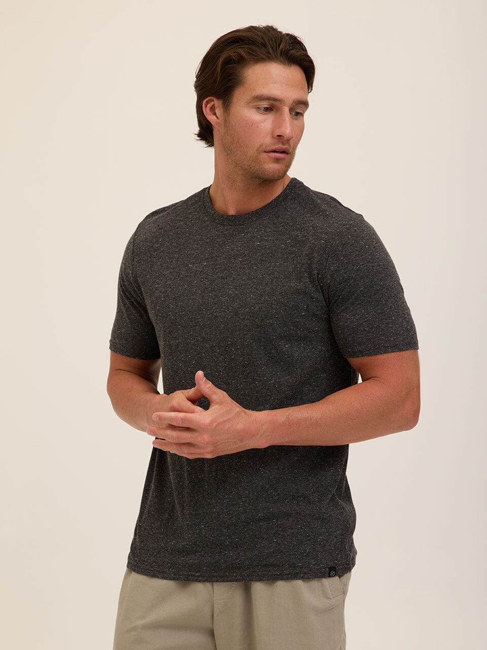 Men's Core Triblend Jersey Crew Neck Tee in Grey
