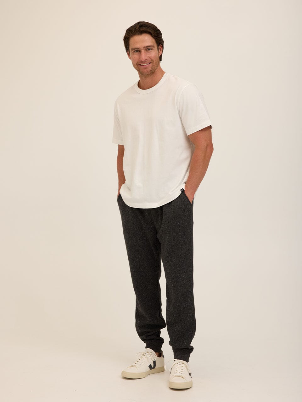 Men's Core Triblend Fleece Joggers in Charcoal and Grey
