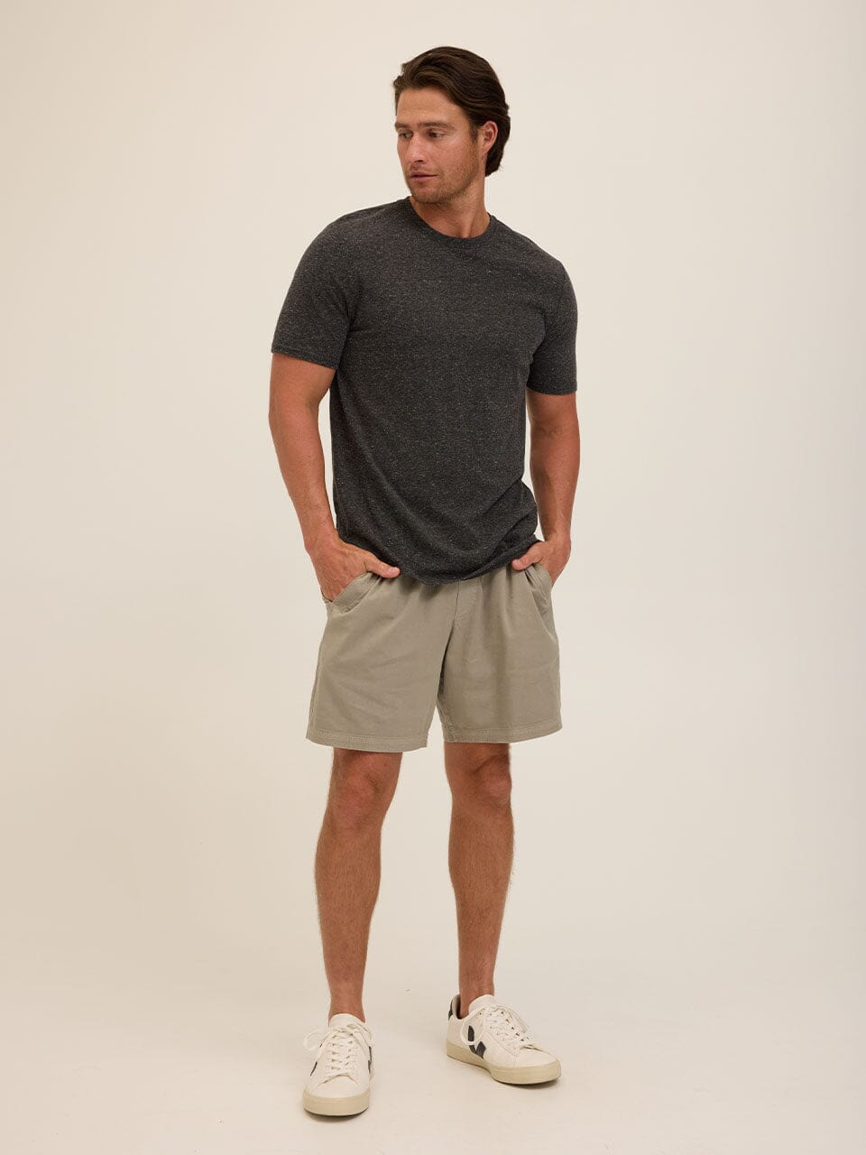 Men's Core Triblend Jersey Crew Neck Tee in Grey