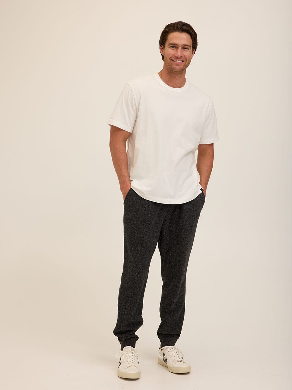Men's Core Triblend Fleece Joggers in Charcoal and Grey