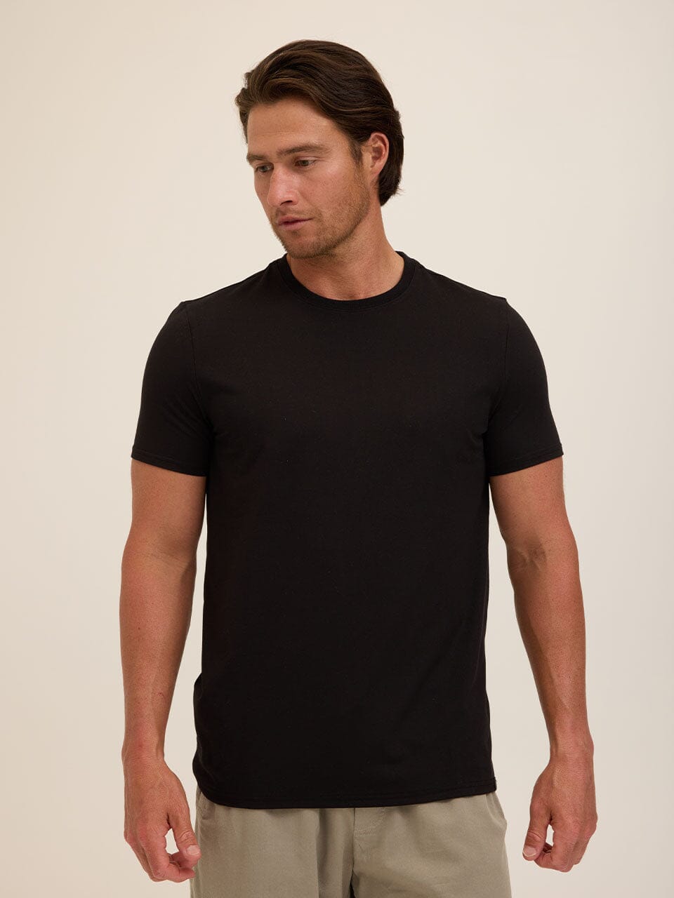 Men's Core Luxe Jersey Crew Neck Tee in Black