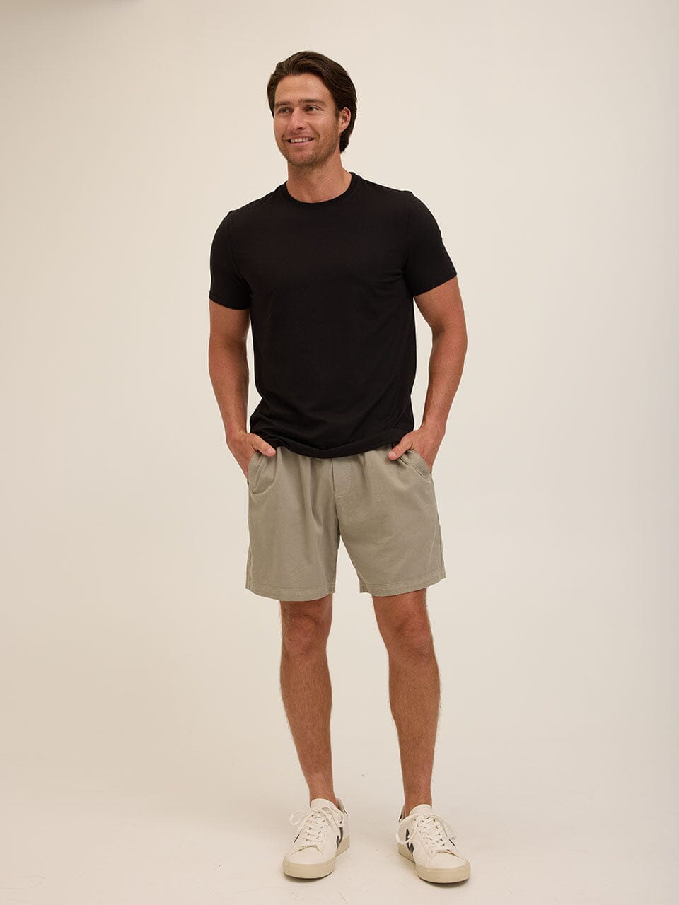 Men's Core Luxe Jersey Crew Neck Tee in Black