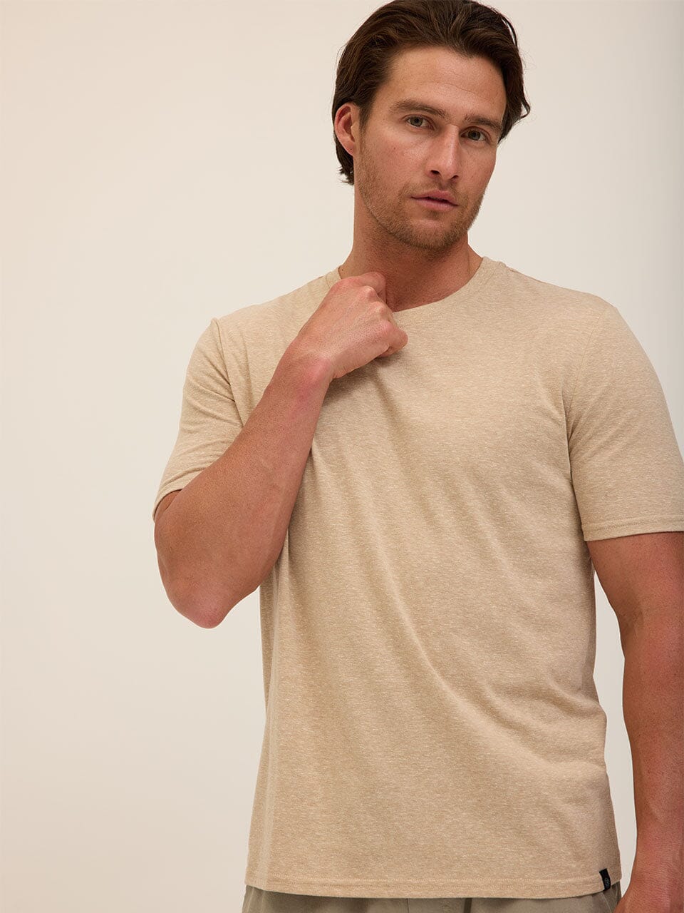 Men's Core Triblend Jersey Crew Neck T-Shirt featuring a classic neckline and soft-touch fabric
