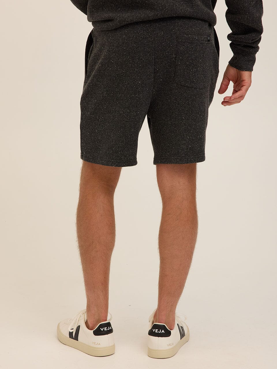 Men's Solid Triblend Fleece Shorts in Charcoal Grey and White