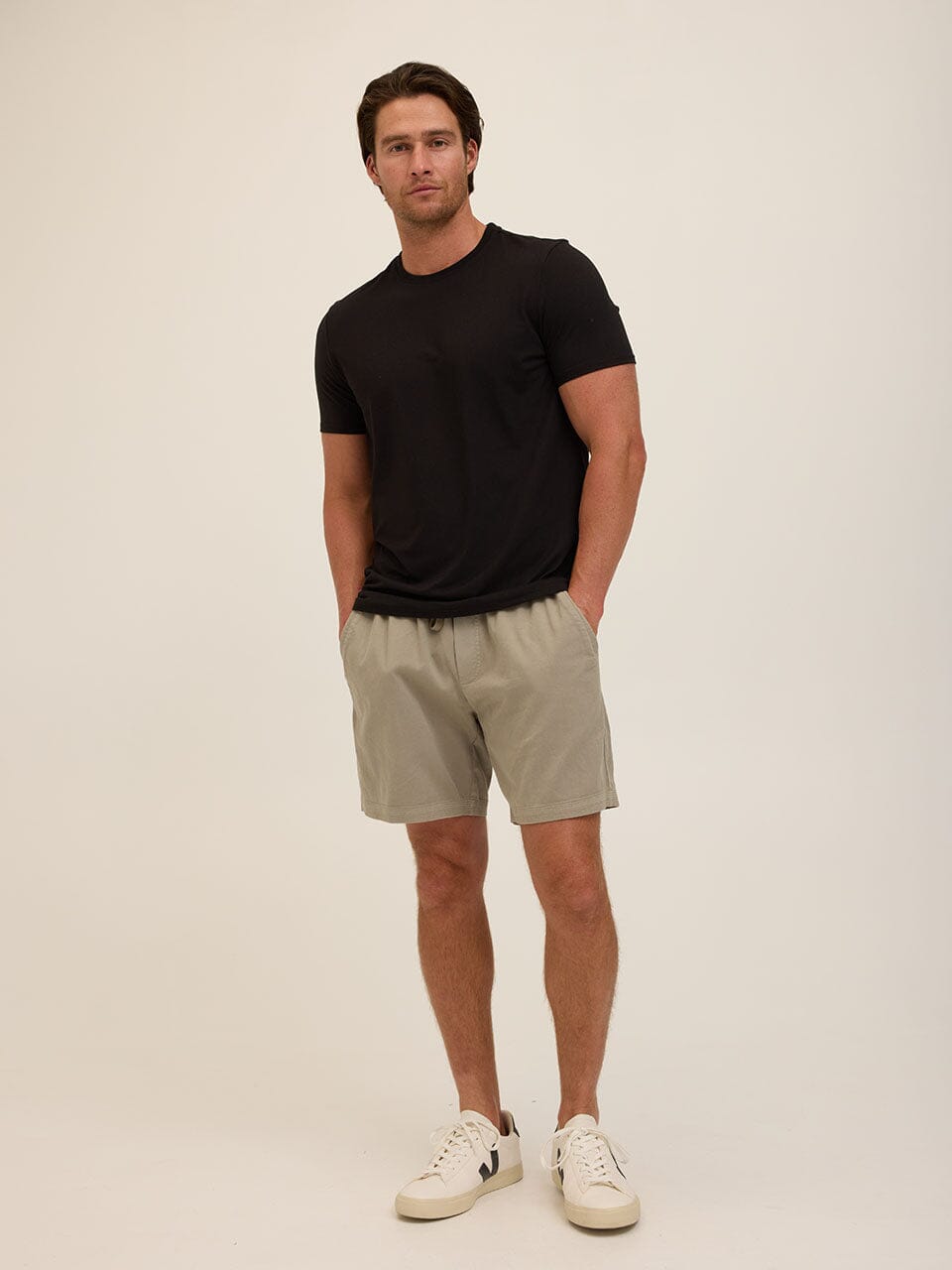 Men's Core Luxe Jersey Crew Neck Tee in Black