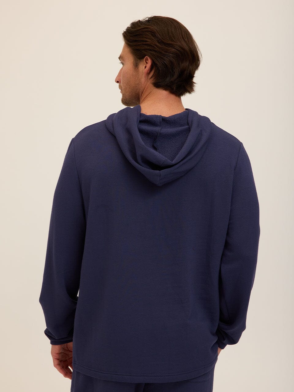 Men's Core Feather Fleece Hoodie in Navy Blue - Minimalist Fit
