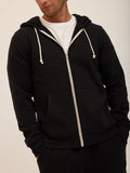 Men's Core Triblend Fleece Zip Hoodie in black and off-white