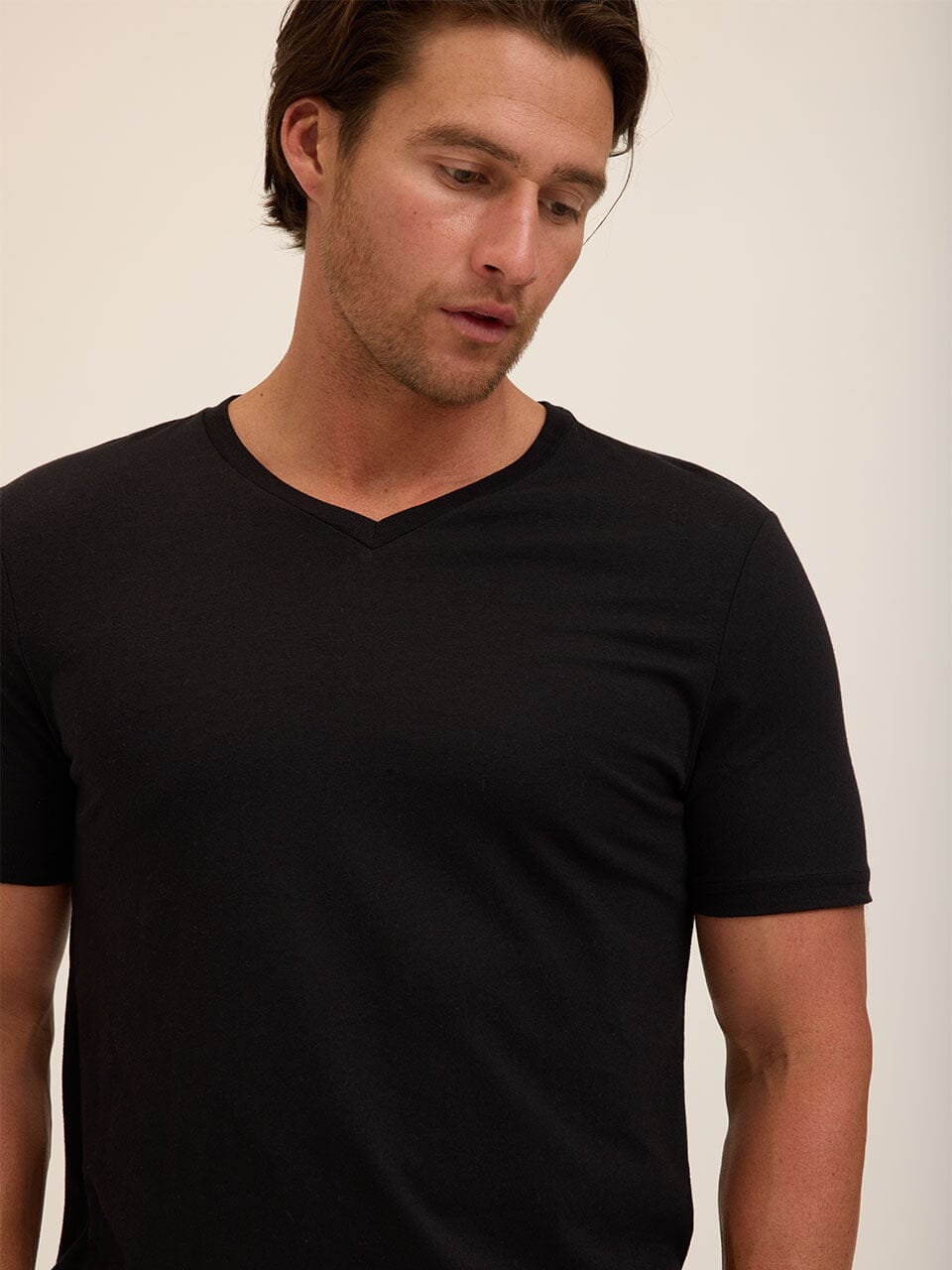 Men's Core Black Triblend Jersey V-Neck Tee
