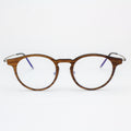Marion featherlight titanium and wood eyeglasses in silver and brown