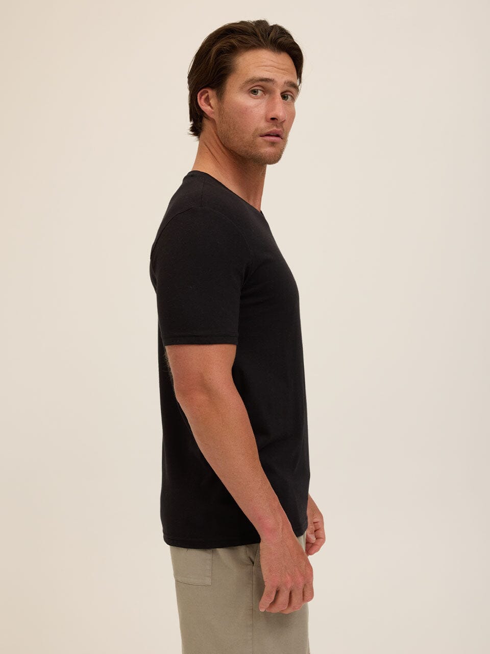 Men's Core Black Triblend Jersey V-Neck Tee