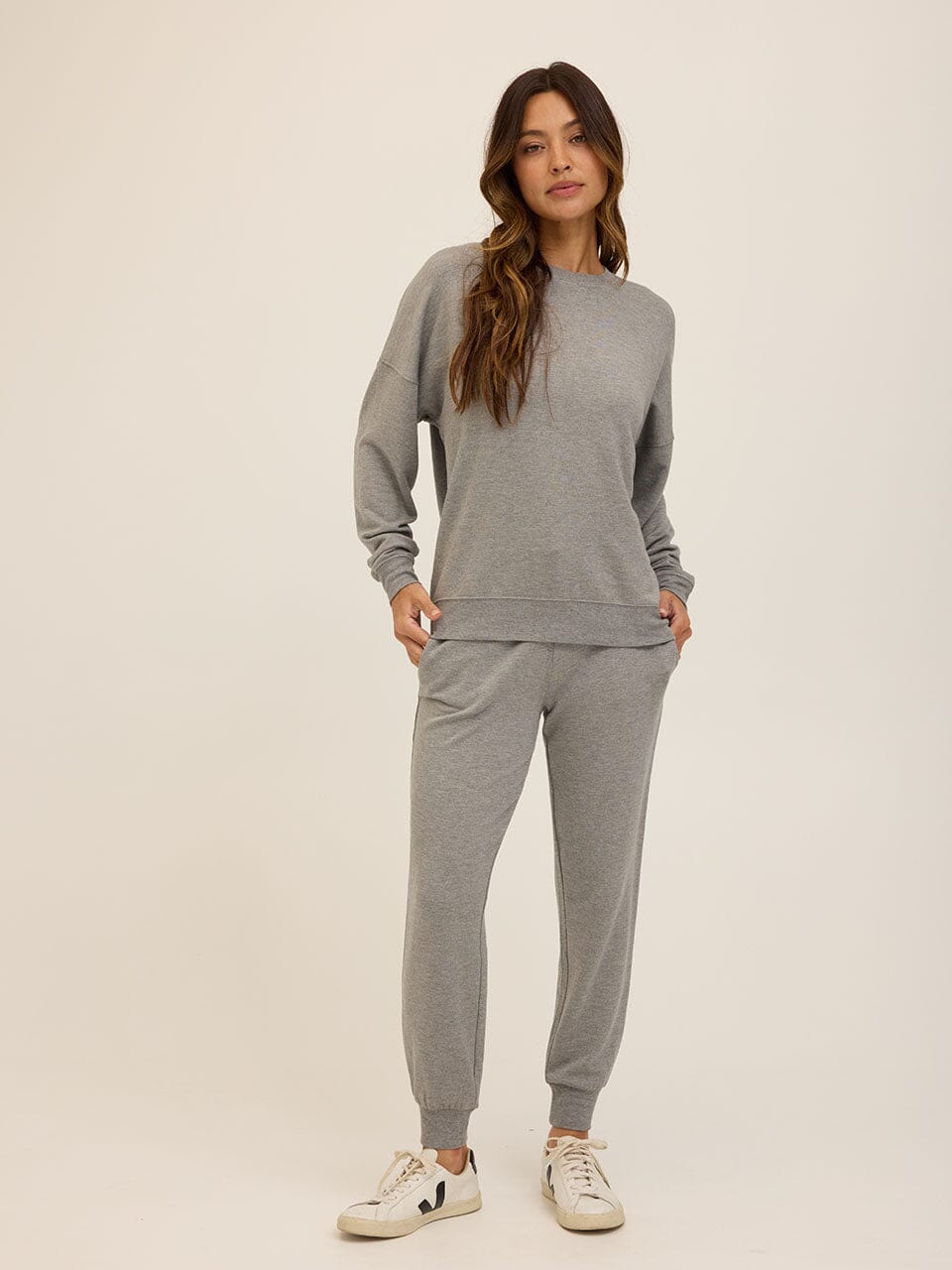 Core Feather Fleece Sweatshirt - Relaxed Minimalist Pullover