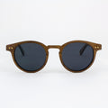 Marion minimalist wood sunglasses in brown and black frames
