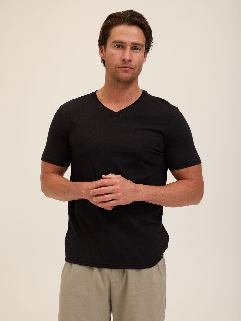 Men's Core Black Triblend Jersey V-Neck Tee