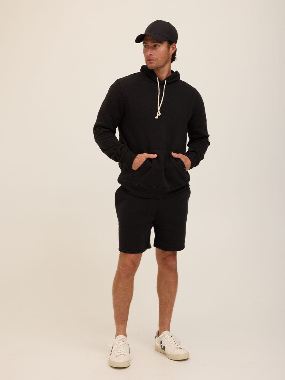 Men's Core Triblend Fleece Short - Relaxed Fit Solid Black