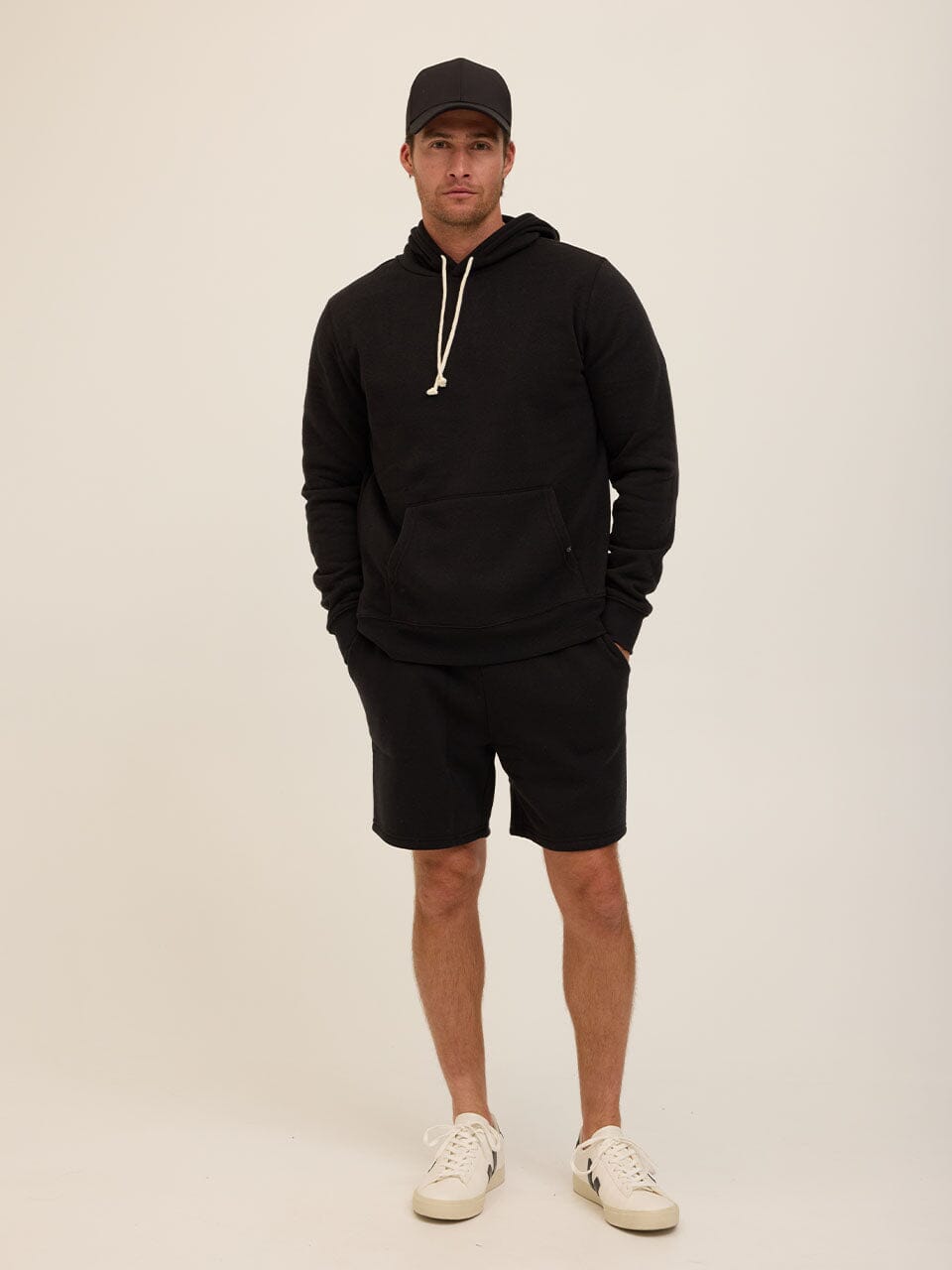 Men's Core Triblend Fleece Short - Relaxed Fit Solid Black