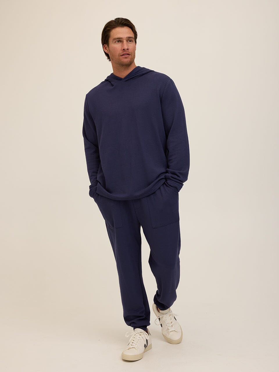 Men's Core Feather Fleece Jogger in Navy Blue - Relaxed Fit Knit