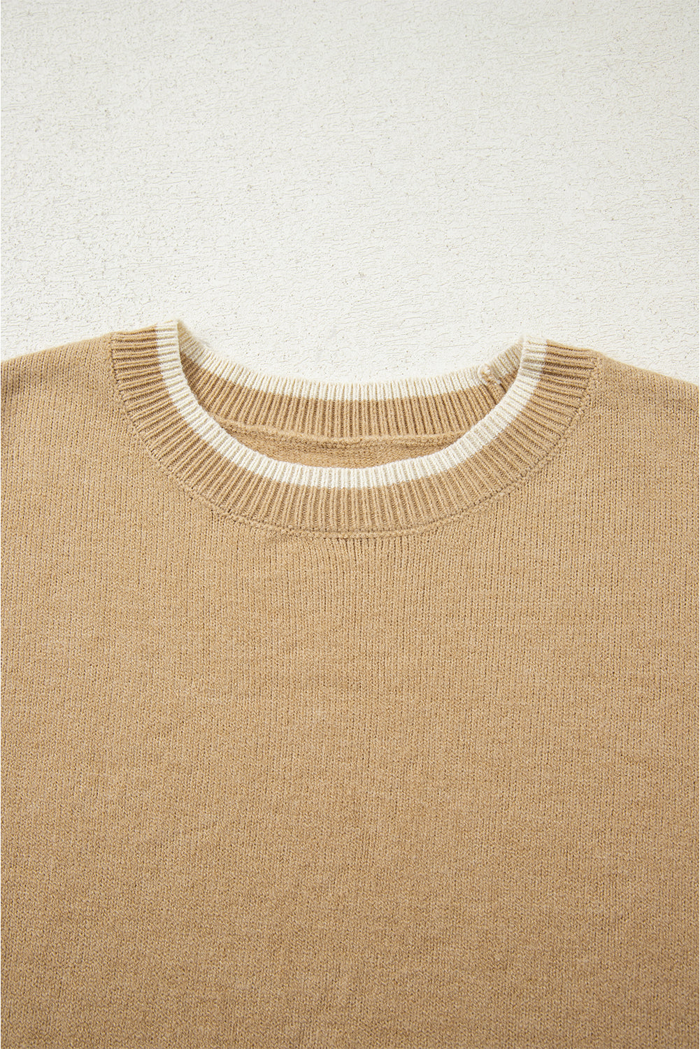 Leopard Bow Split Cuff Contrast Trim Sweater