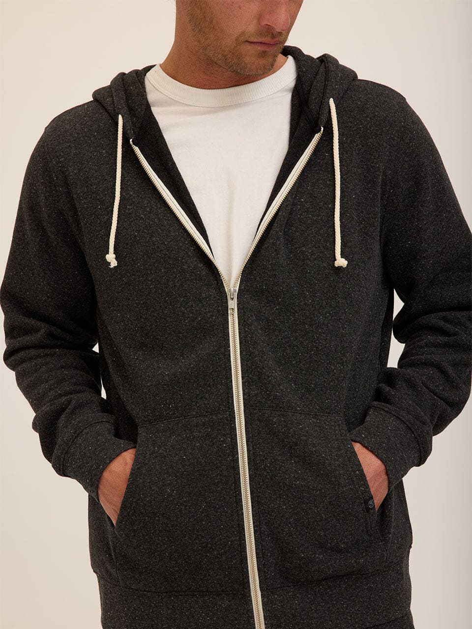 Men's Core Triblend Fleece Zip Hoodie - Lightweight Casual Layer