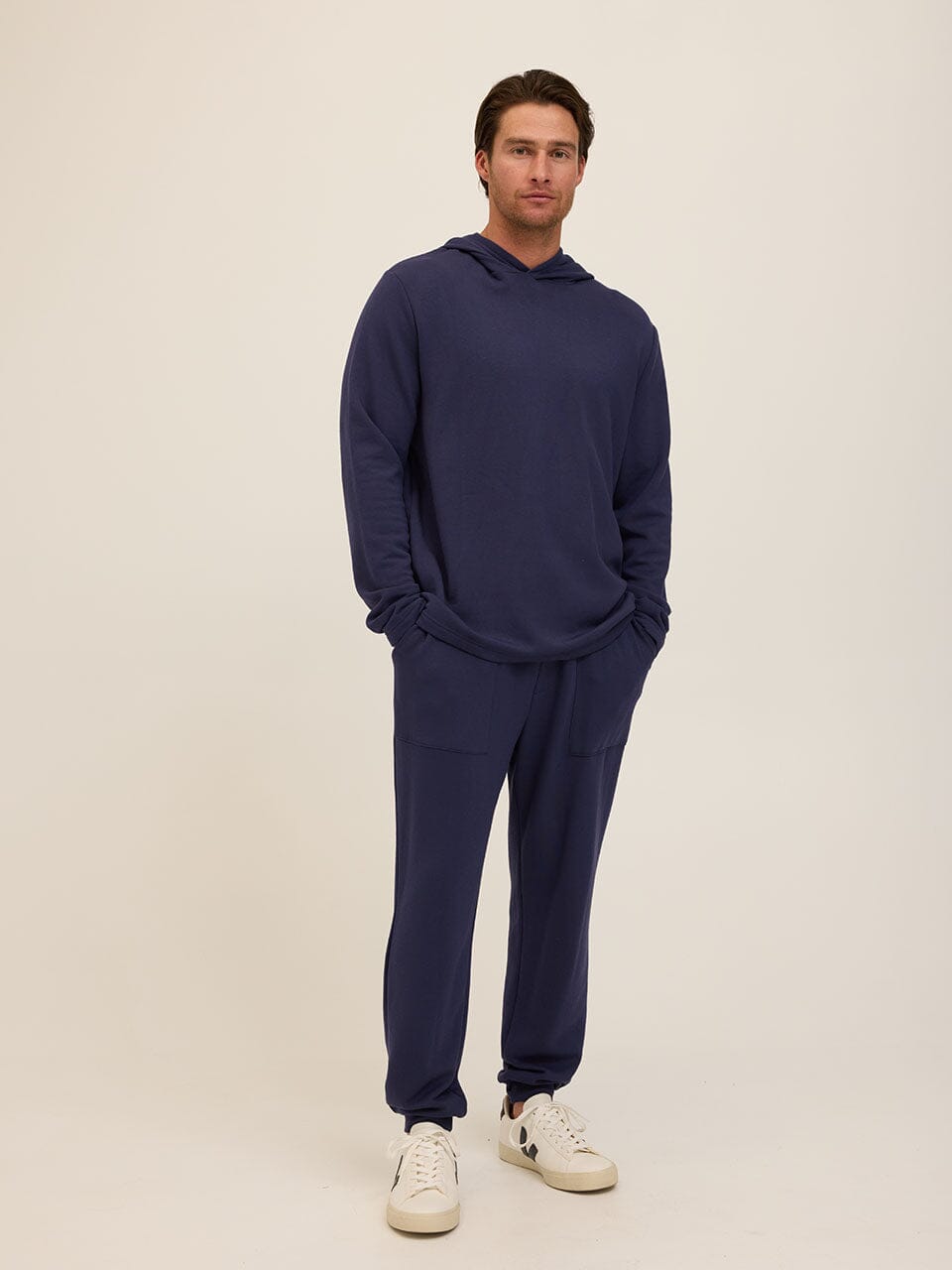 Men's Core Feather Fleece Jogger in Navy Blue - Relaxed Fit Knit