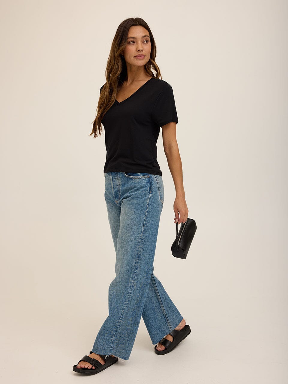 Modal Terry V-Neck Tee: Soft Lightweight Everyday Essential