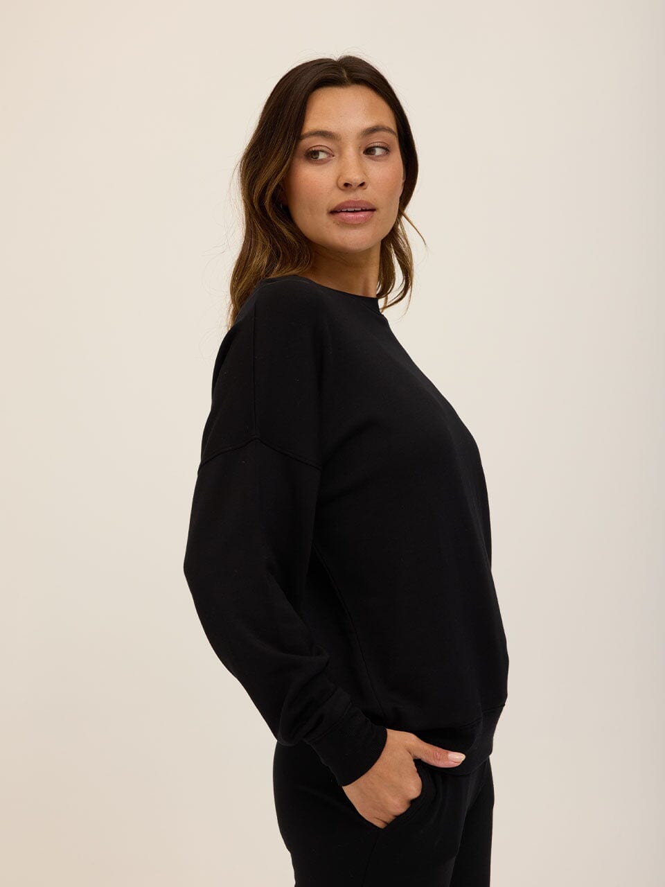 Core Feather Fleece Sweatshirt - Relaxed Minimalist Pullover