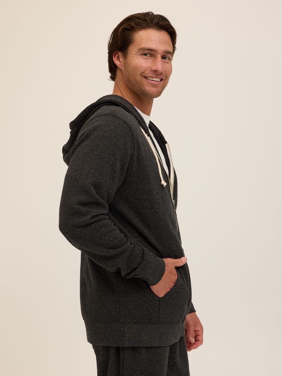 Men's Core Triblend Fleece Zip Hoodie - Lightweight Casual Layer